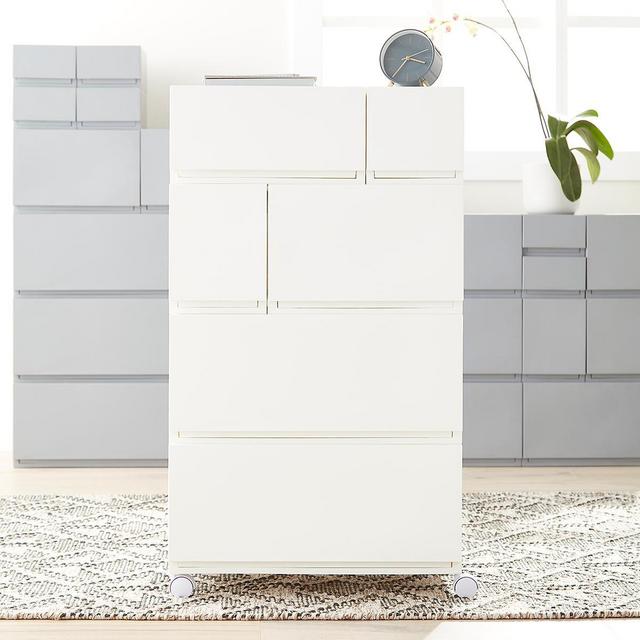 White Opaque Modular Stackable Drawers