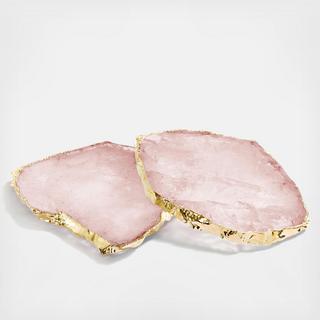 Rose Quartz Kivita Coaster, Set of 2