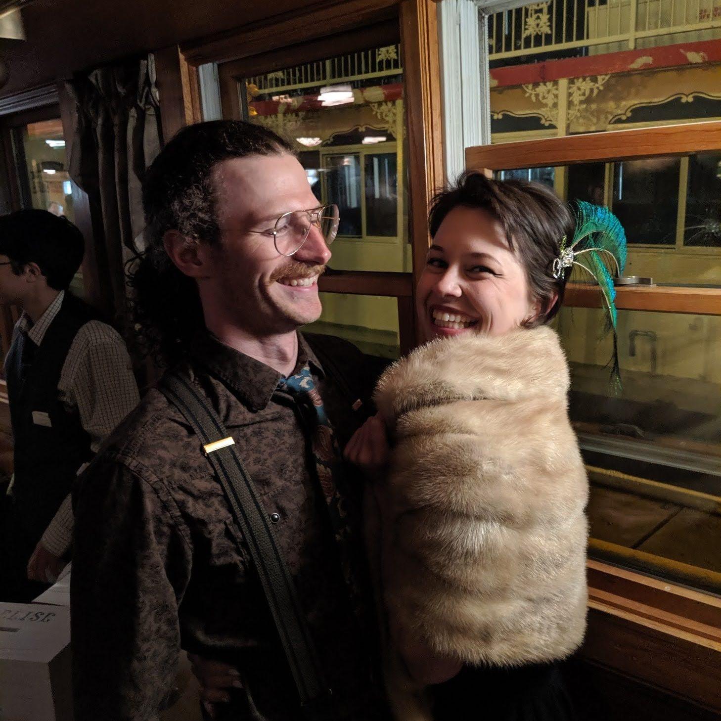 All dressed up for a fancy wedding