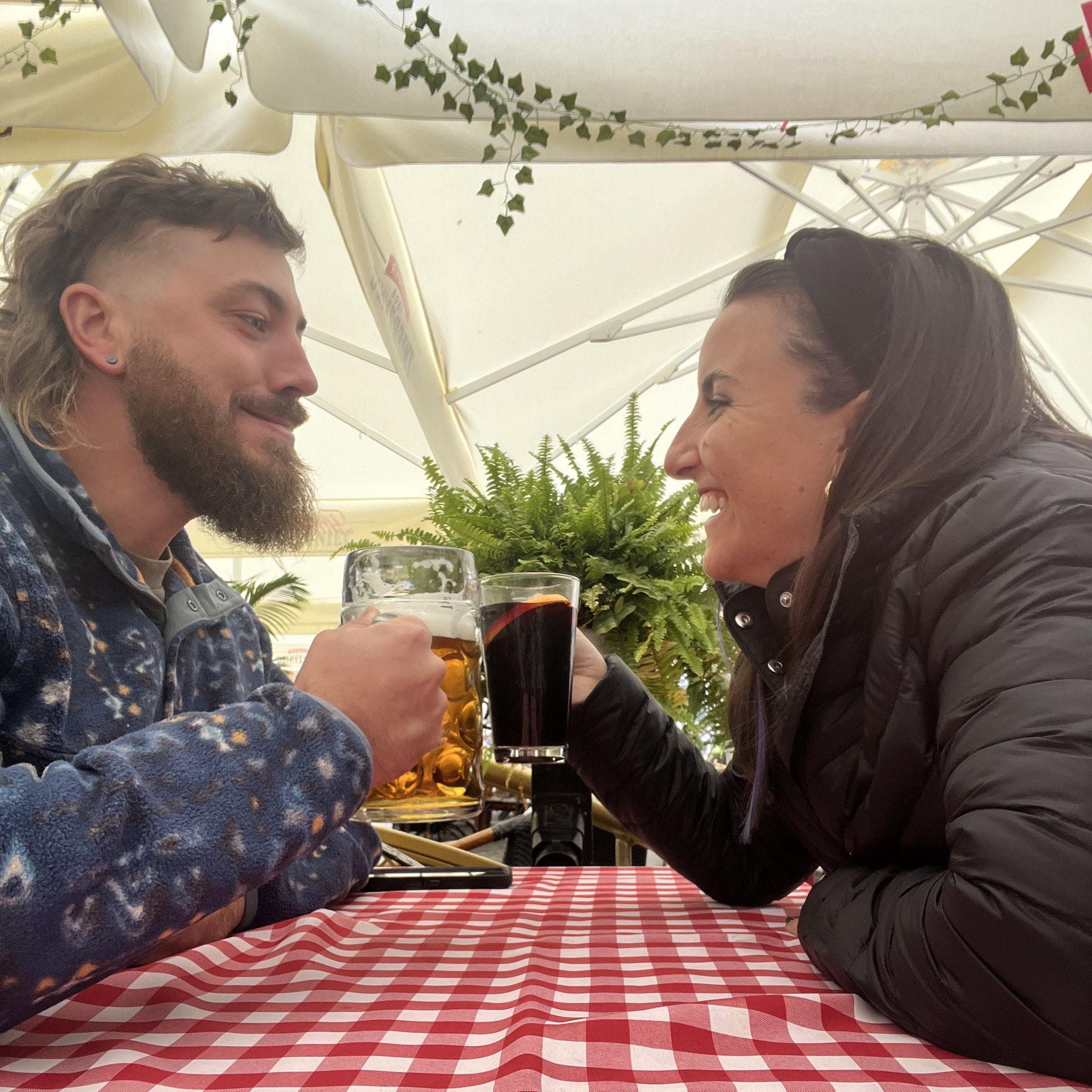 That one time Nick got a mullet from a Polish barber and we celebrated after with a beer and mulled wine. Krakow, Poland.