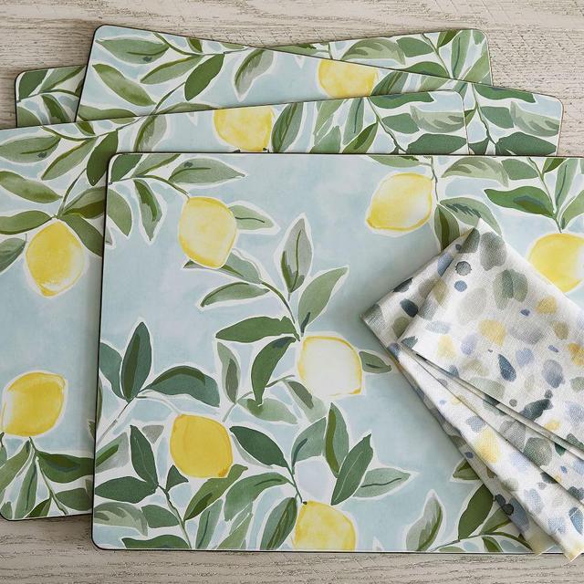 Rebecca Atwood Lemon Cork Placemats, Set of 4