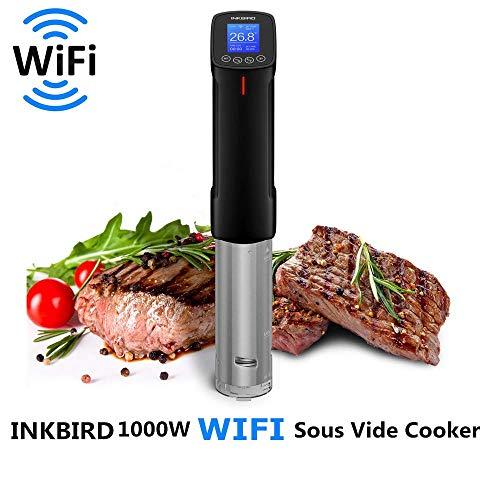 Inkbird WIFI Sous Vide Cookers, 1000 Watts Stainless Steel Precise cooker, Thermal Immersion Circulator with Recipe, Digital Interface, Temperature and Timer for Kitchen, ISV-100W