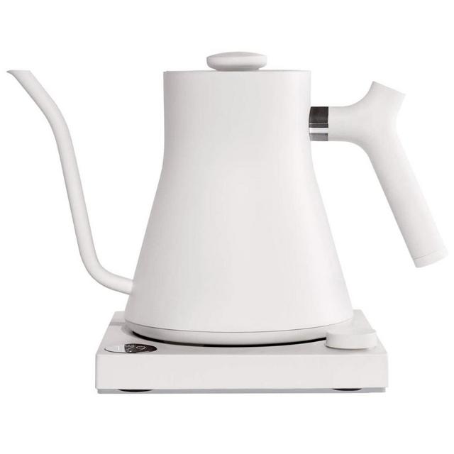 Fellow Stagg EKG Electric Pour-Over Kettle For Coffee And Tea, Matte White, Variable Temperature Control, 1200 Watt Quick Heating, Built-in Brew Stopwatch