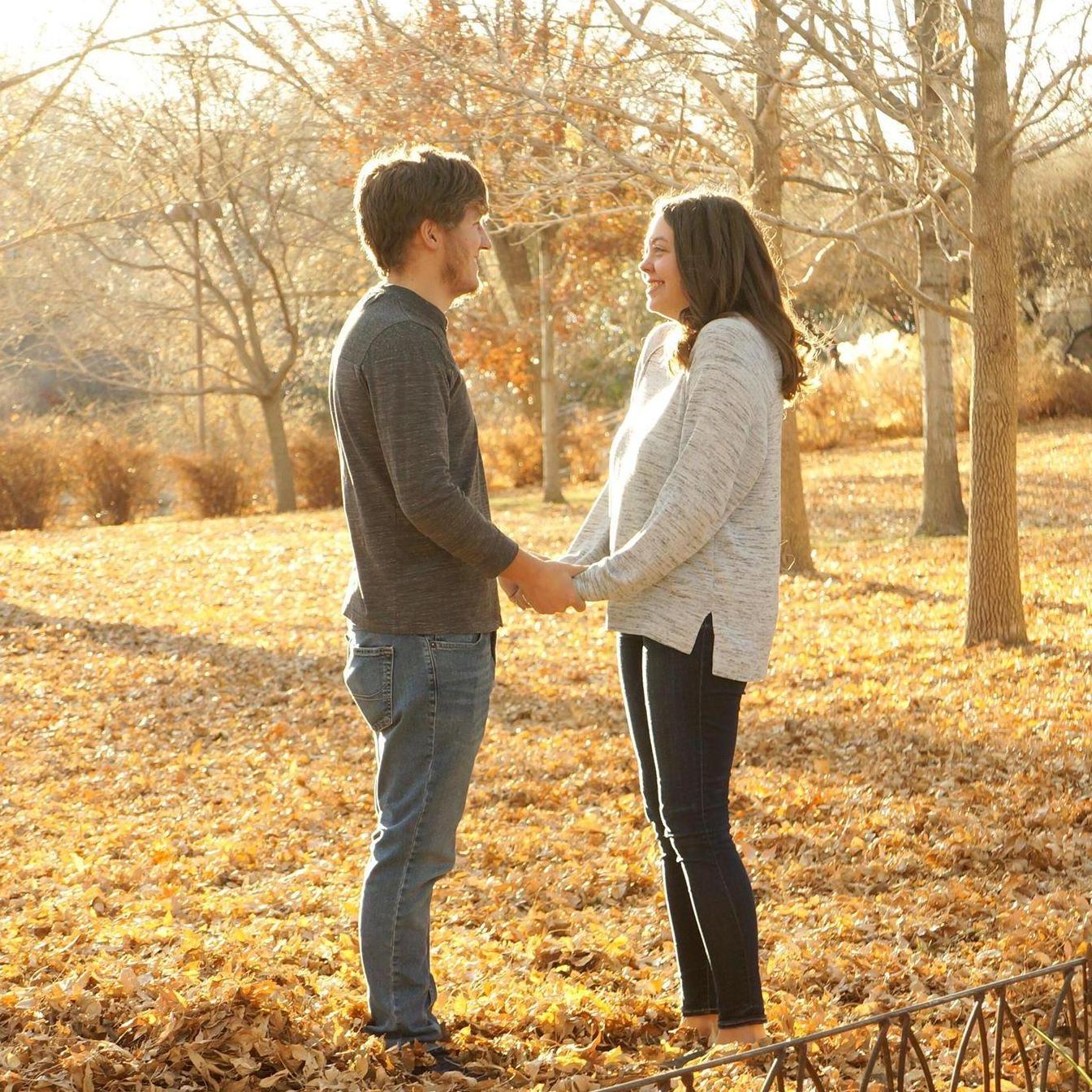 Engagement photo taken by the bride's father at Albuquerque Botanical Gardens, which is also where the bride and groom got engaged.
