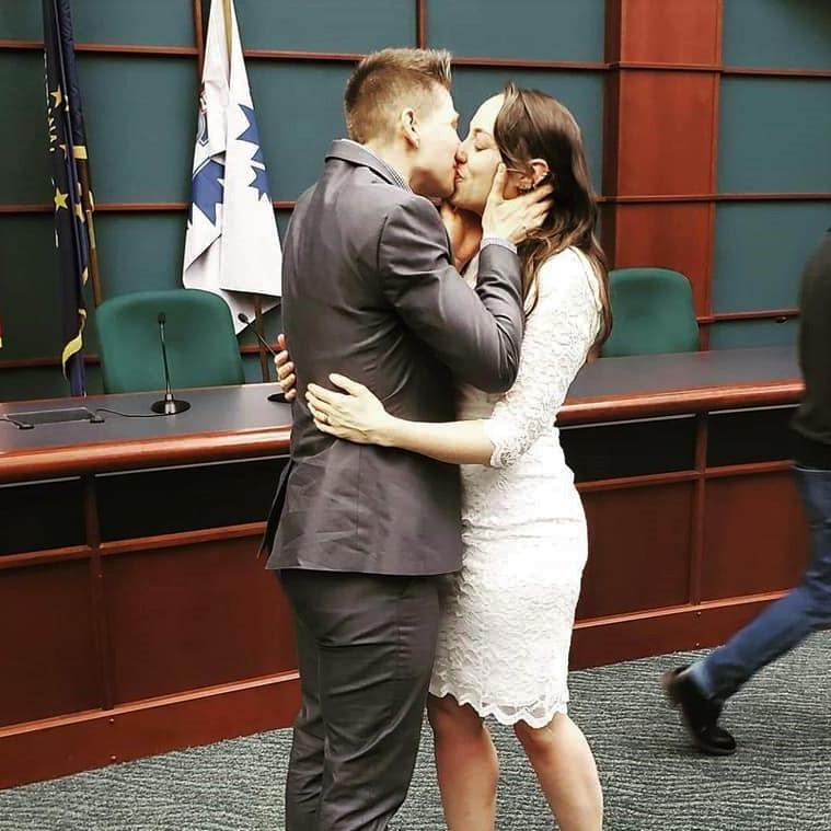 April 5, 2019 right after we first said "I do"