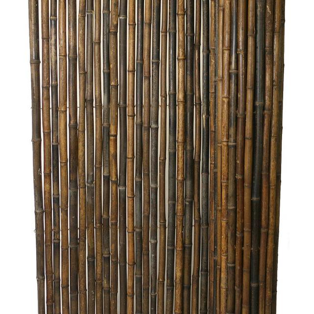 FOREVER BAMBOO Black Bamboo Fencing, Decorative Fence (1&quot; D x 4'H x 8'ft L)