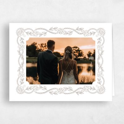 White Floral Wedding Thank You - Estella Photo