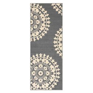 2'2&quot; X 6' Rubber Backed Non Slip Kitchen/Hallway / Entryway Runner Rug, Medallion Grey