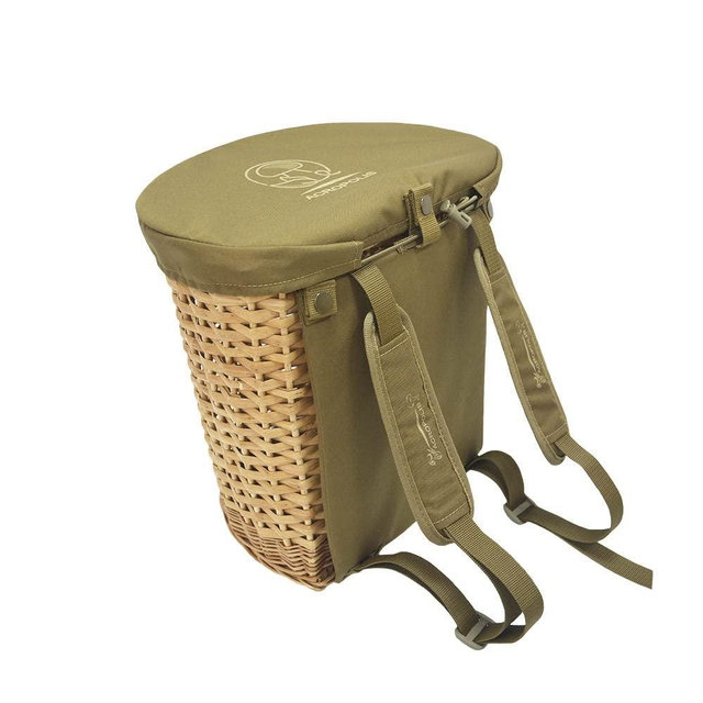 Acropolis Wicker Forest Forager Bag 3-In-1 Travel-Friendly Forager Kit – - Handcrafted Foraging Basket For Wild Mushroom Picking, Mini Rucksack, Mesh Bag For Morels, Portable Outdoor Gear