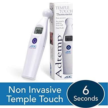 ADC Temple Touch Digital Fever Thermometer, Non Invasive and Quick Read, Suitable for Babies, Newborns, Kids, and Adults, Adtemp 427, White