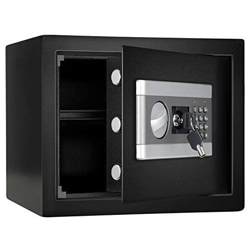 1.0 Cub Fireproof and Waterproof Safe Box, Dual-Security Steel Safe Cabinet with Keypad LED Indicator, Digital Combination Lock Safe, for Money Gun Jewelry Document (US STOCK)