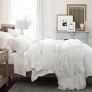 Hadley Ruched Sham, King, White