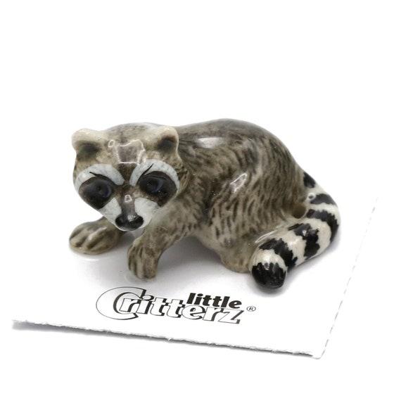 Raccoon "Bandit" - miniature porcelain figurine