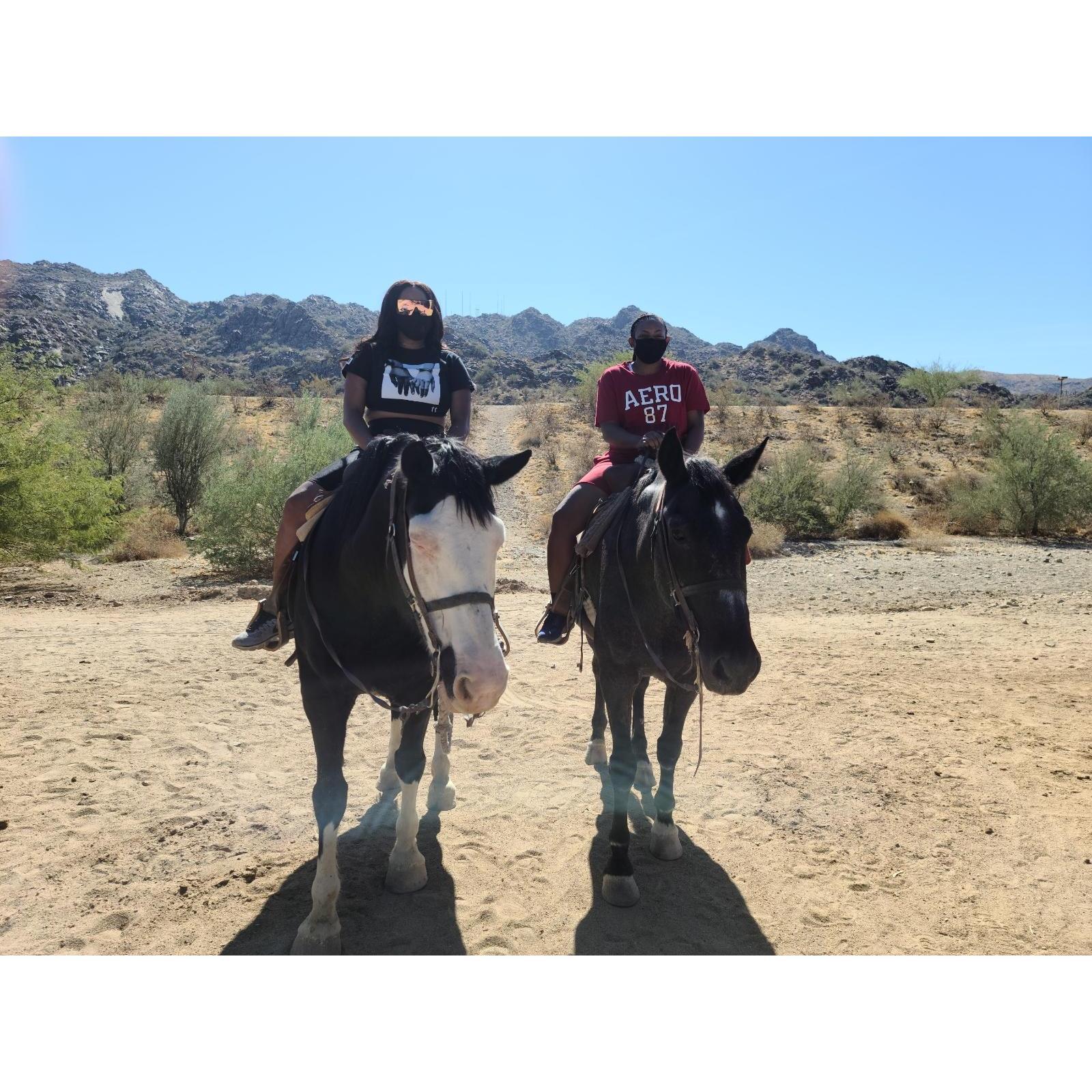 Horse back riding in the mountains in Arizona
