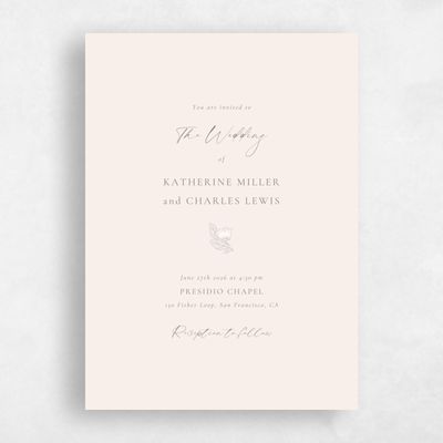 Linen, Beige Wedding Invitation - Bennett Classic