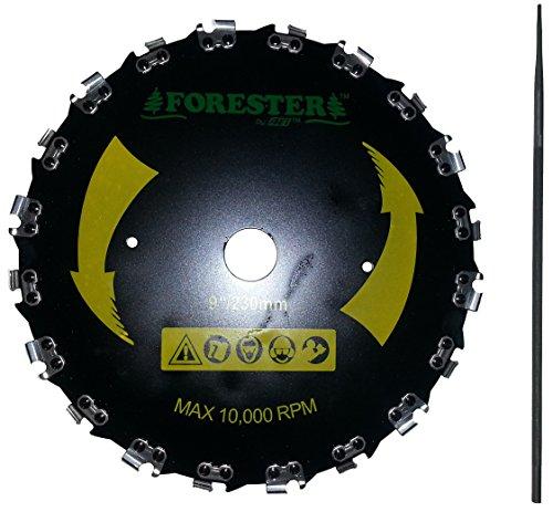 Forester Chainsaw Tooth 9" Brush Blade with 3/16" Round File 2 Piece Bundle