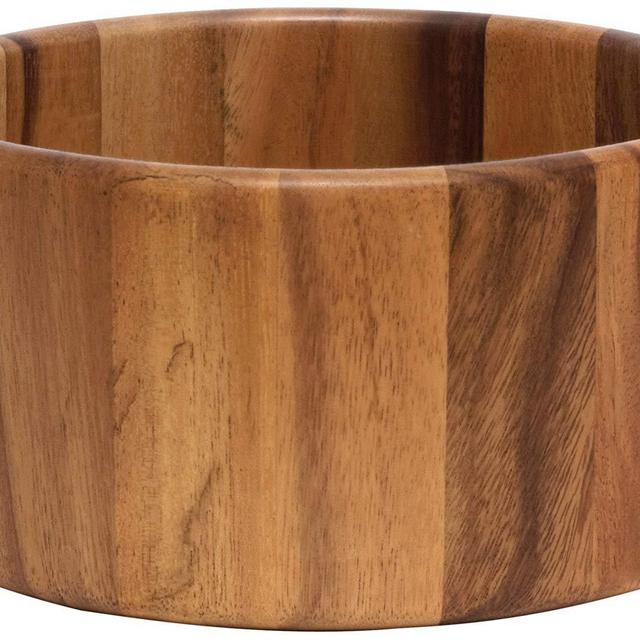 Lipper International 1145 Acacia Straight-Side Serving Bowl for Fruits or Salads, Large, 10" Diameter x 5" Height, Single Bowl