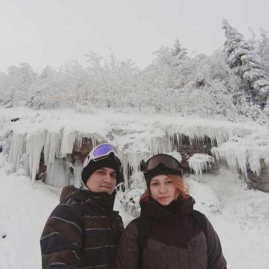 One of our first snowboarding trips together at Killington Mountain, VT.