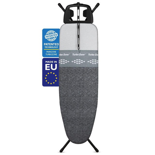 Bartnelli Heavy Duty Ironing Board 48x15, Turbo & Park Zone, Denim Gray