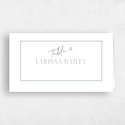 Celadon Green Wedding Place Card - Chaplin