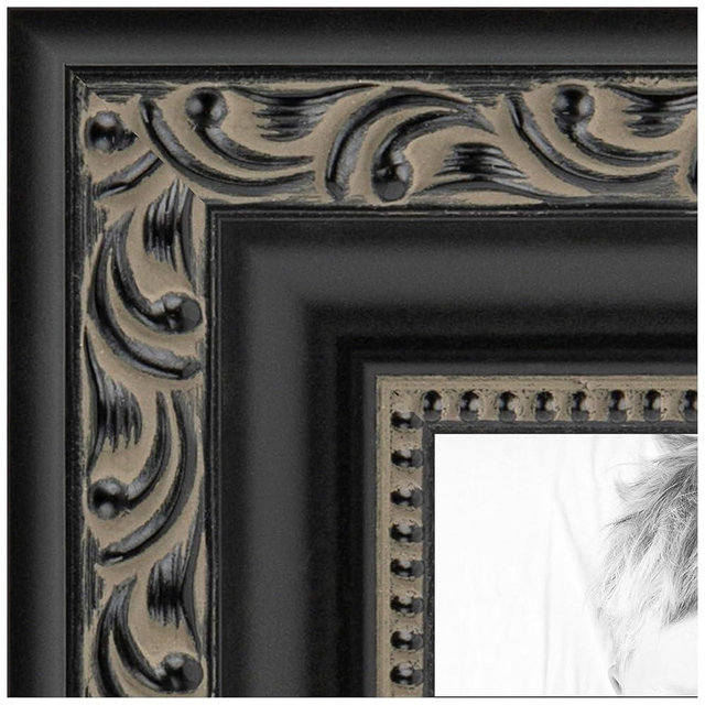 ArtToFrames 11x14 Inch Black Picture Frame, This 13 Inch Custom Poster Frame is Antique Black - Comes with Regular Glass and 1 Backing (3-A5106HF)