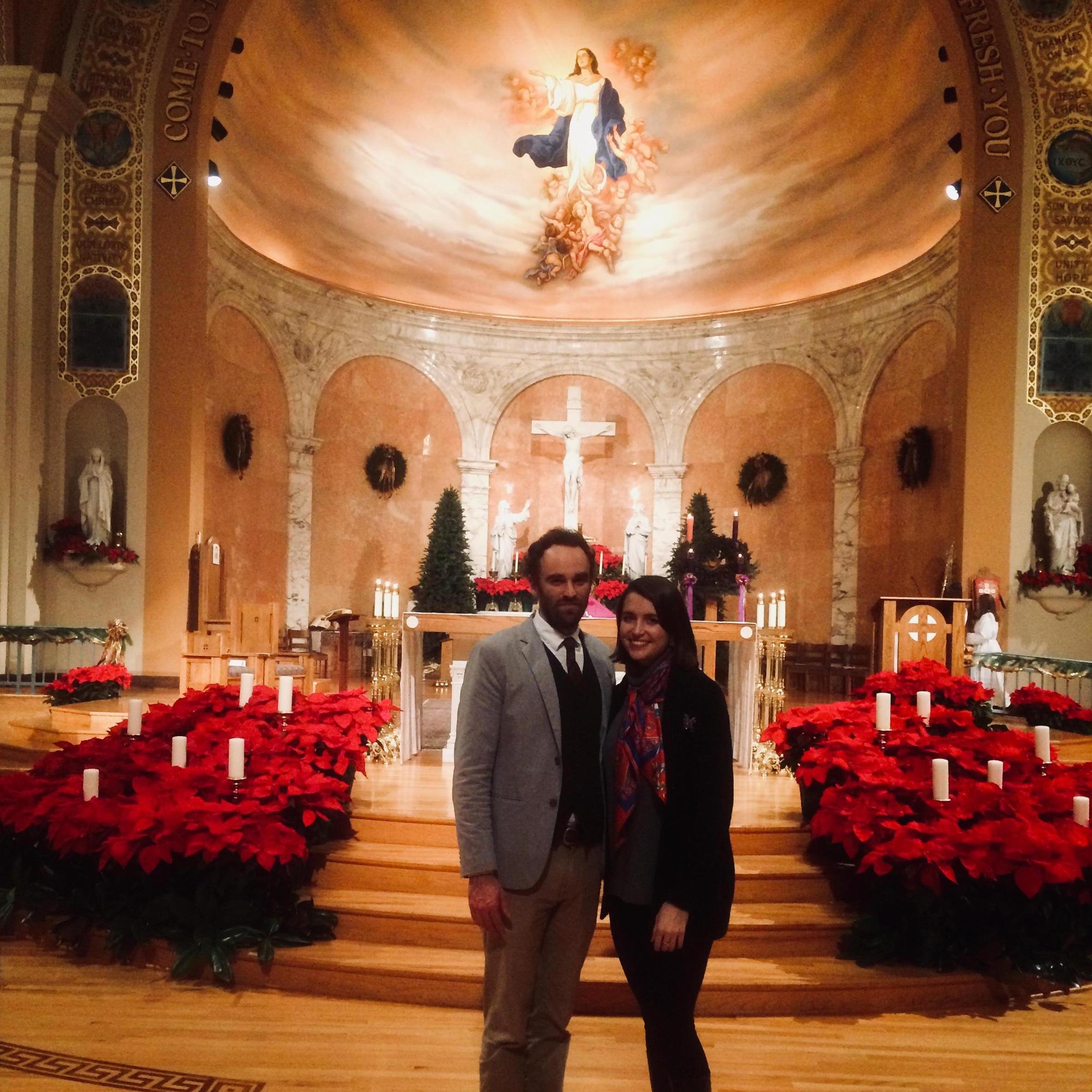 Our first Christmas Eve Mass together, at the Cathedral of the Immaculate Conception (where we will be getting married!).