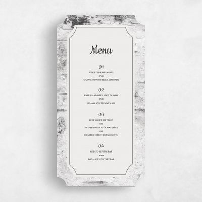 Grey Ticket Wedding Menu - Douglas