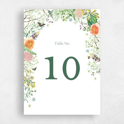 White Wedding Table Number - Rosalind