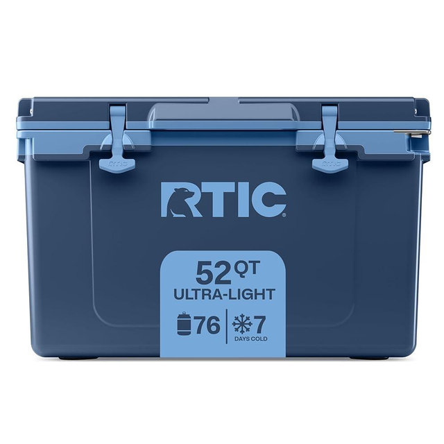RTIC Ultra-Light 52 Quart Hard Cooler Insulated Portable Ice Chest Box for Beach, Drink, Beverage, Camping, Picnic, Fishing, Boat, Barbecue, 30% Lighter Than Rotomolded Coolers