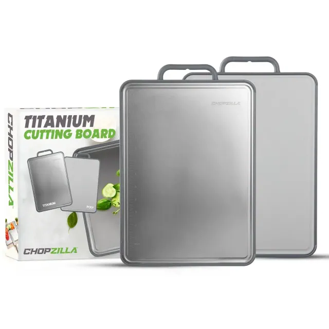 Chopzilla Titanium Cutting Board Double Sided 1 Pc Food Grade Titanium and BPA Free Poly Cutting Board