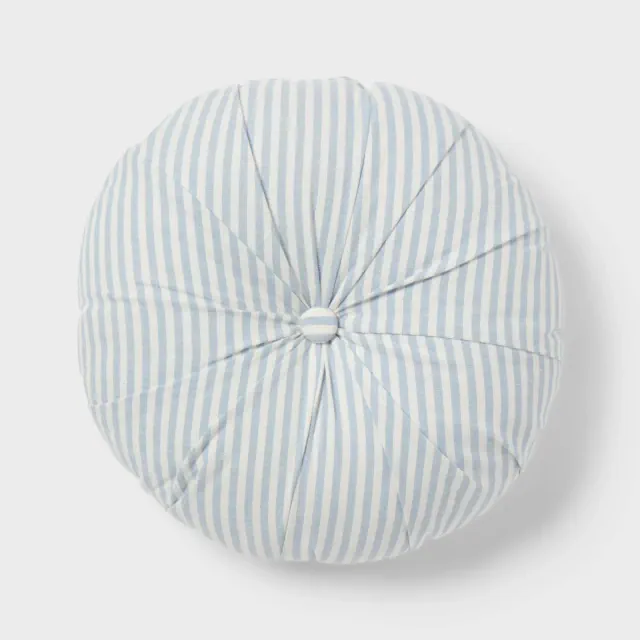 16"x16" Round Striped Decorative Throw Pillow Blue for Dorm - Threshold™