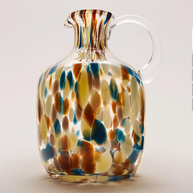 COLORED GLASS PITCHER