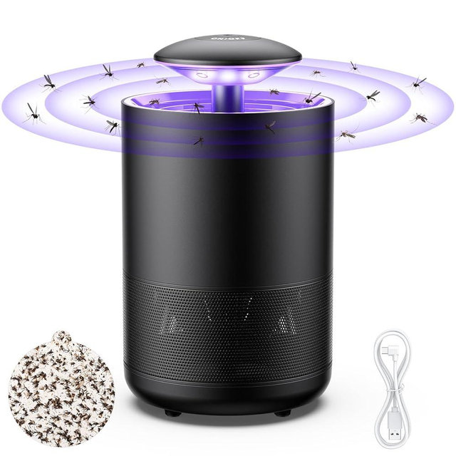 Tirgo Indoor Insect Trap Fan Catcher for Mosquito, Gnat, Fruit Fly, Moth, Flies, Portable UV Light Flying Insects Killer House Kitchen, Garage, Camping, etc.
