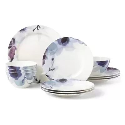Lenox® Indigo Watercolor Floral™ 12-Piece Dinnerware Set