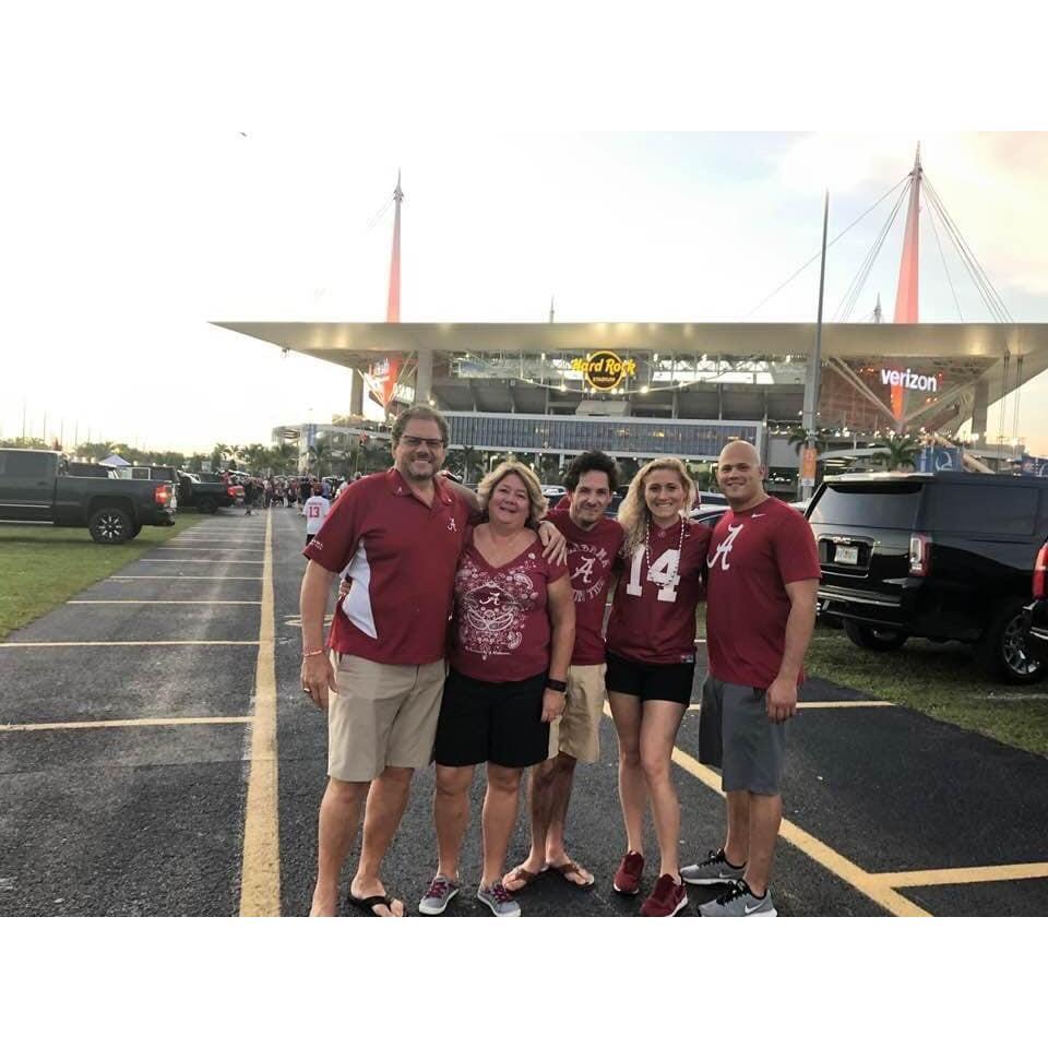 Bama game at Hard Rock Stadium in Miami with Paige's family!