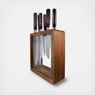 Damashiro Emperor Mokuzai 7-Piece Knife Block Set