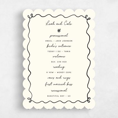 Yellow Scalloped Wedding Program - Nesso