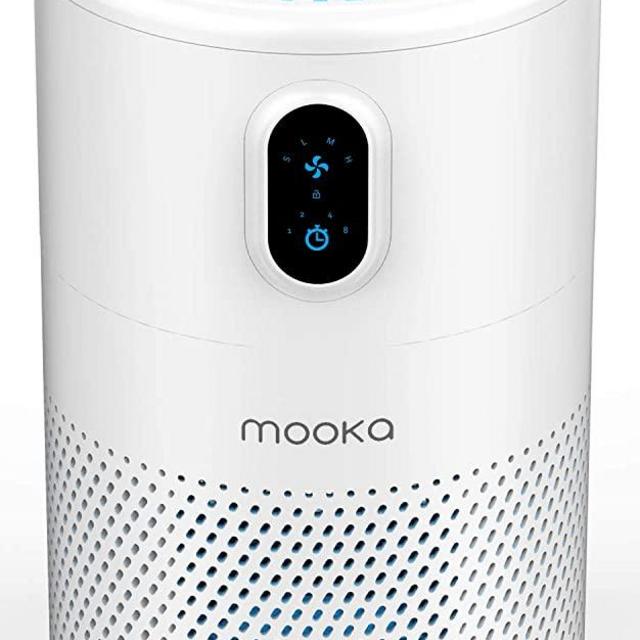 MOOKA Air Purifier for Home Large Room up to 430ft², H13 True HEPA Air Filter Cleaner, Odor Eliminator, Remove 99.97% Allergies Smoke Dust Mold Pollen Pet Dander, Night Light(Available for California)