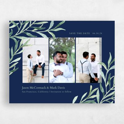 Navy, Blue Wedding Save the Date - Eastwick Trio
