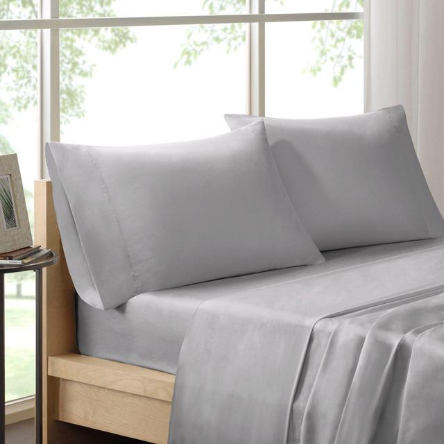 Sleep Philosophy Liquid Cotton California King Sheet Set in Silver