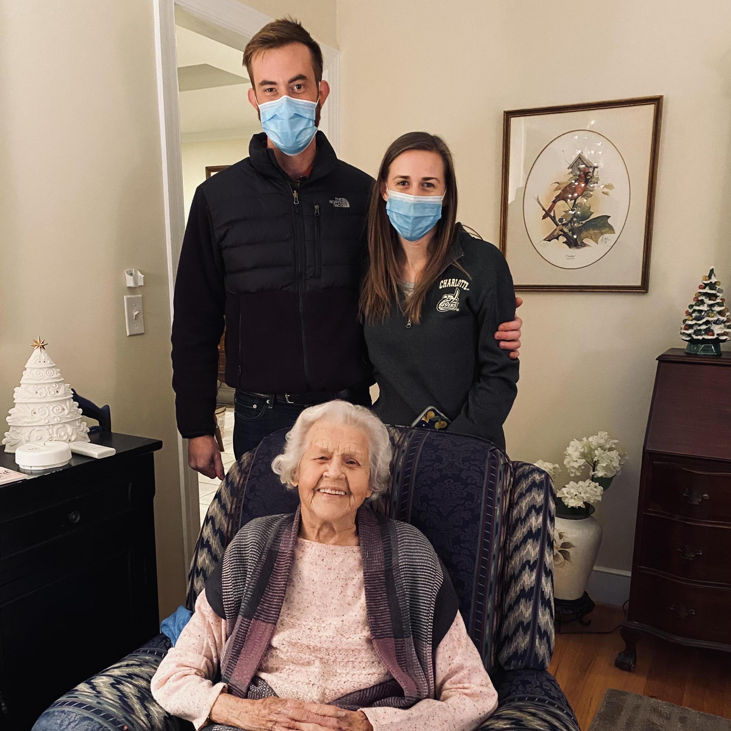 Visiting Cassady's grandmother (Gran) in Charlotte, NC around Christmas 2020.