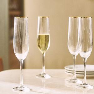 Waterfall Flutes, Set of 4