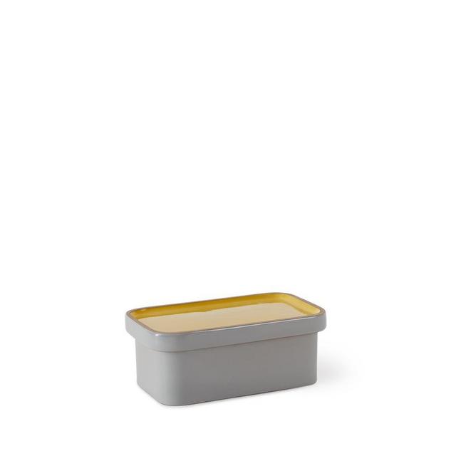 Butter Dish in Yuzu and Light Grey Whale