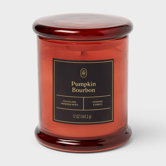 Wooden Wick Pumpkin Bourbon Jar Candle 12oz - Threshold™