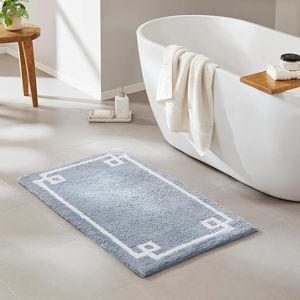 Madison Park Evan 100% Cotton Bathroom Rug -24x40, Blue