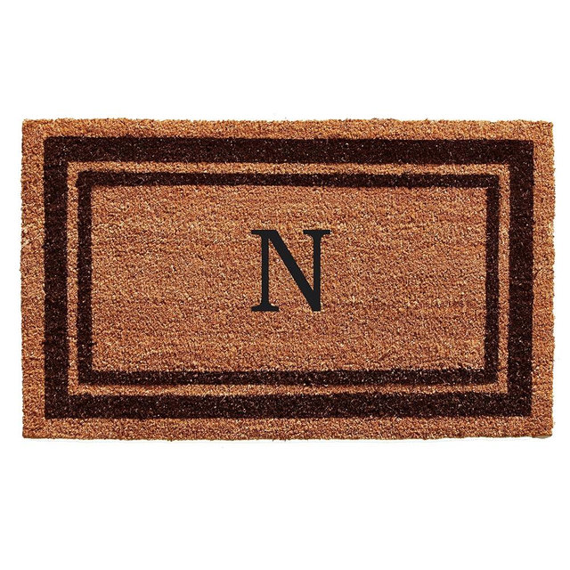 Calloway Mills 152982436N Brown Border 24" x 36" Monogram Doormat (Letter N)