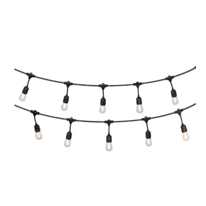 Harbor Breeze 27-ft Solar Black Indoor/Outdoor String Light with 10 White -Light LED Edison Bulbs