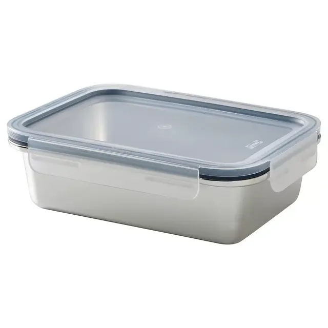 USA IKEA 365+ Food container with lid, rectangular stainless steel/plastic, 34 ozShow measurements specifications