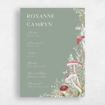 Sage, Green Wedding Program - Eden