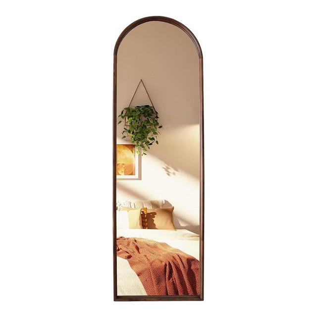 WallBeyond 65"x20" Full Length Mirror Vintage Wood Framed Large Bedroom Mirror Floor Mirror Farmhouse Wall Mounted Mirror Hanging or Leaning Against Wall, Brown Solid Wood